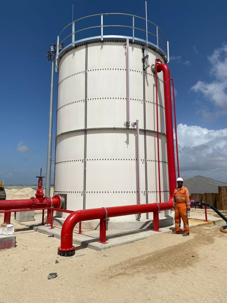 Vreed En Hoop Shore Base Guyana: Supply of a Fire Water Storage Tank